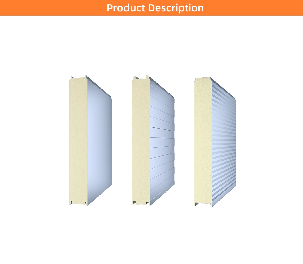 50mm/75mm/100mm/150mm/200mm/300mm PU/PIR/PUR/Puf/Polyurethane/Structural Insulated Sandwich Panel for Cold Storage